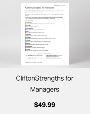 How to Buy a CliftonStrengths for People Manager Report