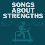 List of songs about strengths - image with man on treadmil listening to music